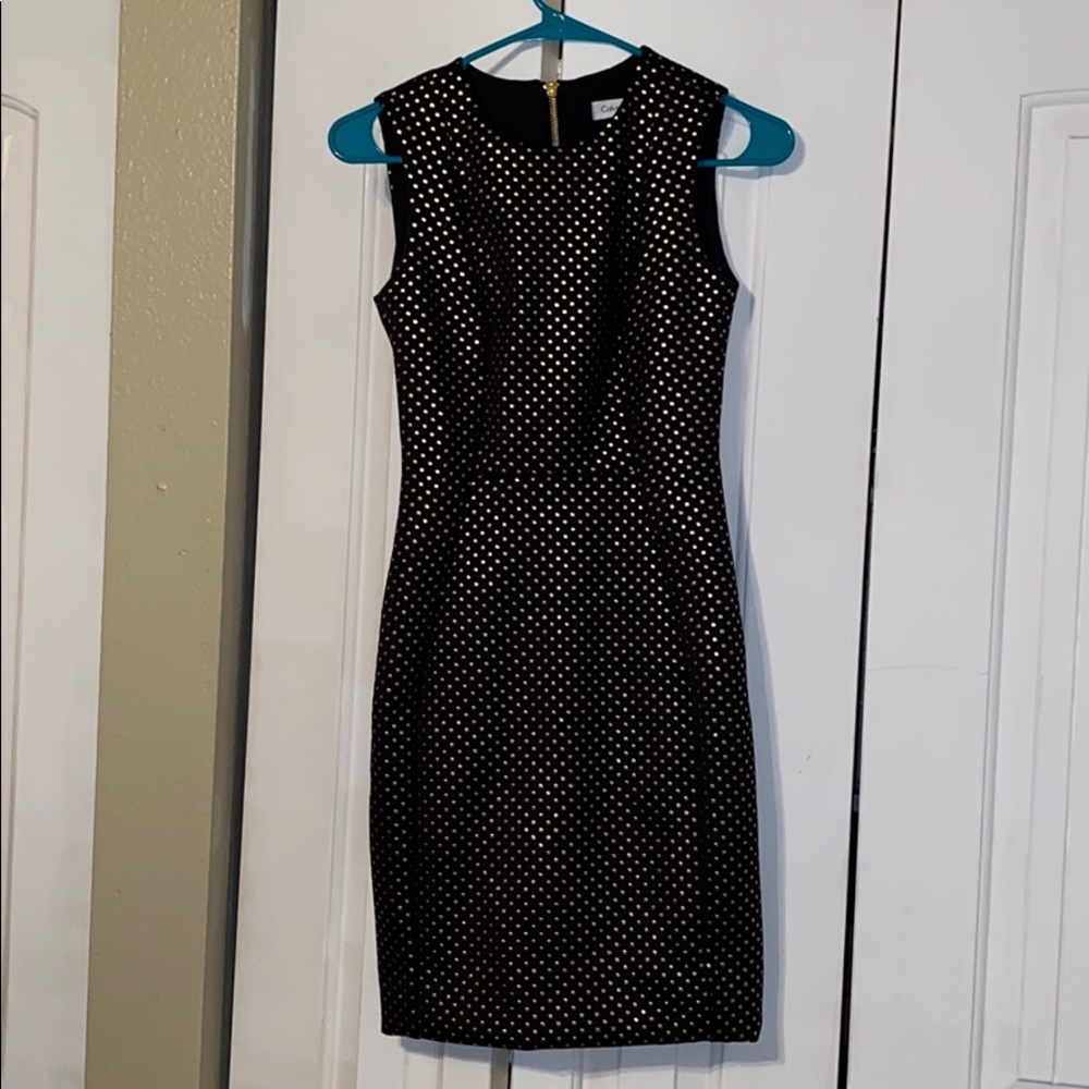 Black and gold Calvin Klein dress